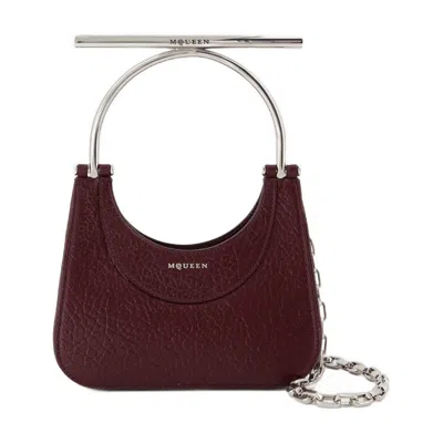Alexander Mcqueen Mini Cross Bar Purse Alexander Mc Queen Leather Red In Burgundy