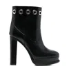 Alexander Mcqueen Alexander Mc Queen Leather Heel Ankle Boots In Black