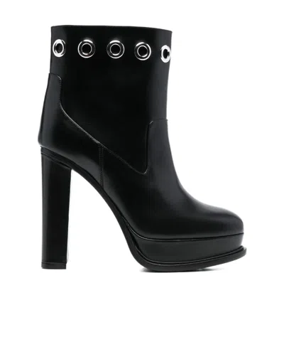 ALEXANDER MCQUEEN ALEXANDER MCQUEEN EYELET DETAILED PLATFORM BOOTS