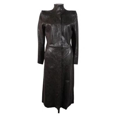 Pre-owned Alexander Mcqueen 1990s Vintage Leather Coat In Black