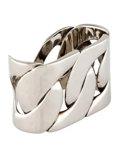 Pre-owned Alexander Mcqueen 2 Finger Chain Band Ring In Multi