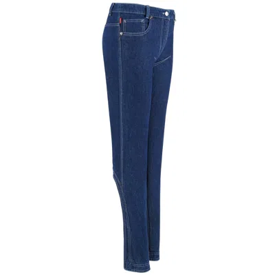 Pre-owned Alexander Mcqueen 2000 "eye" Arch Cut Out Spike Studs Cotton Blue Jeans Pants