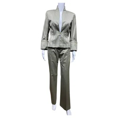 Pre-owned Alexander Mcqueen 2000s  Fitted Jacket And Pant Suit In Gray