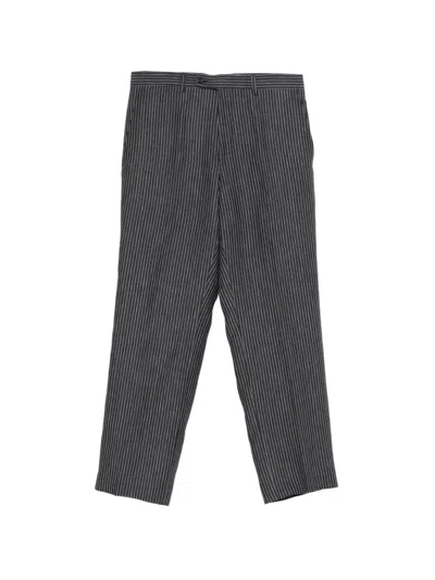Pre-owned Alexander Mcqueen 2000s Pinstriped Trousers In Blue