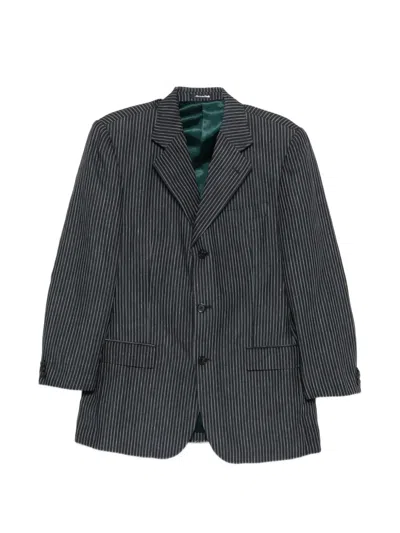 Pre-owned Alexander Mcqueen 2000s Striped Jacket In Blue