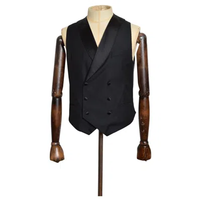 Pre-owned Alexander Mcqueen 2007  Mens Double Breasted Black Tailored Suit Waist Coat