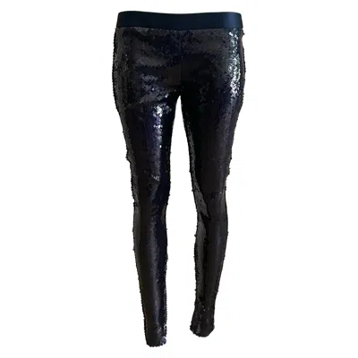 Pre-owned Alexander Mcqueen 2008 Navy Blue Sequin Leggings Pants