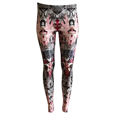 Pre-owned Alexander Mcqueen 2009 Pink And Grey Crystal Kaleidoscope Print Legging Leggings