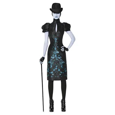 Pre-owned Alexander Mcqueen 2009 Structural Form Fitting Floral Print Dress In Black