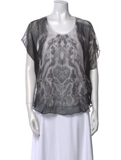 Pre-owned Alexander Mcqueen 2010 Silk T-shirt In Black