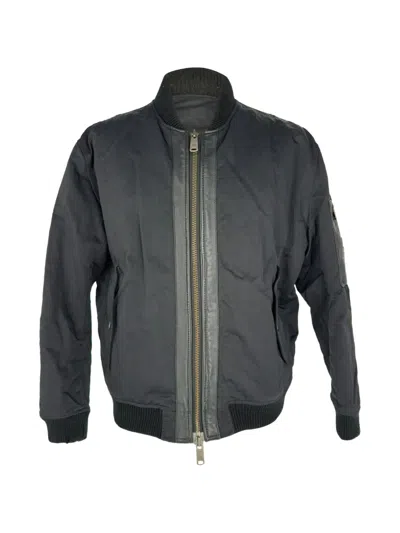 Pre-owned Alexander Mcqueen 2010-2020s Leather-trim Bomber Jacket In Black