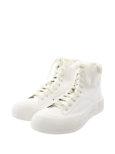 Pre-owned Alexander Mcqueen 2010s Deck Plimsoll Sneakers In White