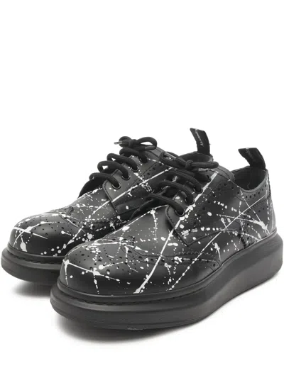 Pre-owned Alexander Mcqueen 2010s Paint Leather Sneakers In Black