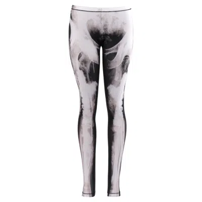 Pre-owned Alexander Mcqueen 2012 Abstract X-ray Skeleton Print Leggings Black White