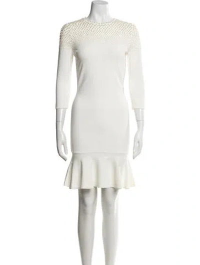 Pre-owned Alexander Mcqueen 2013 Knee-length Dress In White
