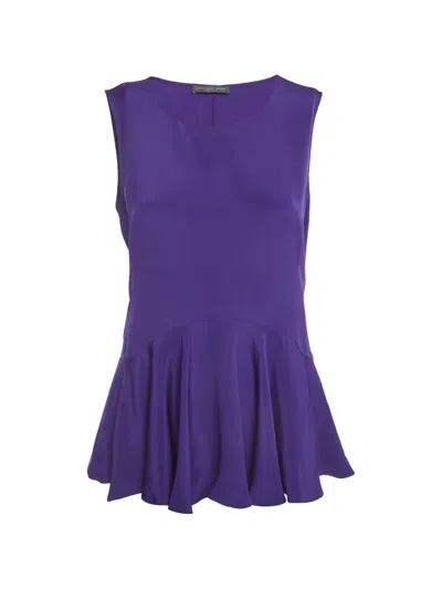 Pre-owned Alexander Mcqueen 2013 Peplum Sleeveless Top In Purple
