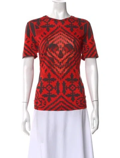 Pre-owned Alexander Mcqueen 2013 Printed T-shirt In Red