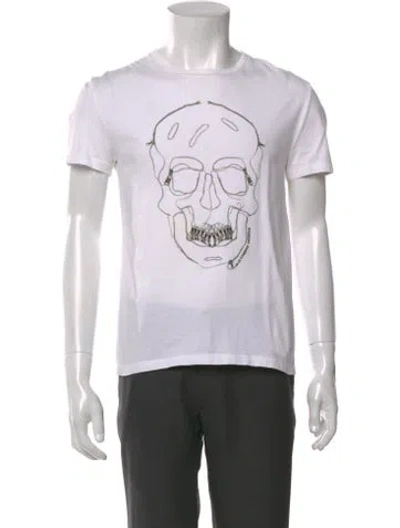 Pre-owned Alexander Mcqueen 2014 Graphic Print T-shirt In White