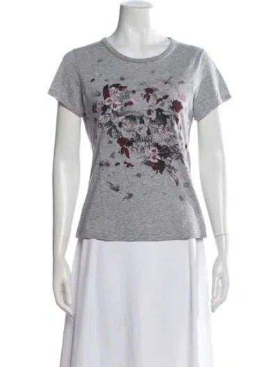 Pre-owned Alexander Mcqueen 2015 Floral Print T-shirt In Grey