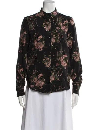 Pre-owned Alexander Mcqueen 2015 Silk Blouse In Black