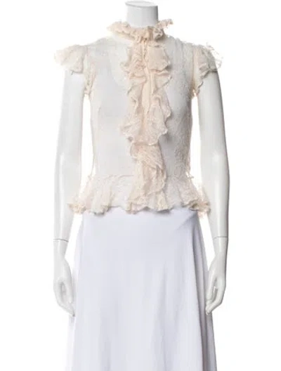 Pre-owned Alexander Mcqueen 2015 Silk Blouse In Neutral