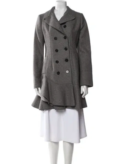 Pre-owned Alexander Mcqueen 2015 Virgin Wool Coat In Gray