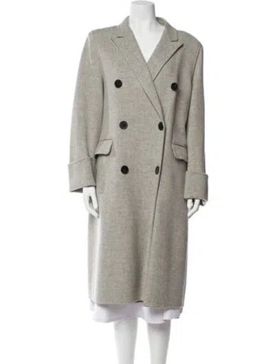 Pre-owned Alexander Mcqueen 2015 Virgin Wool Trench Coat In Gray