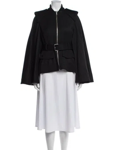 Pre-owned Alexander Mcqueen 2015 Wool Cape In Black