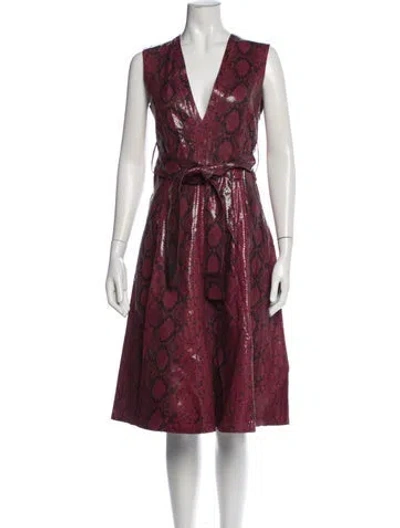 Pre-owned Alexander Mcqueen 2016 Knee-length Dress In Red