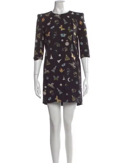Pre-owned Alexander Mcqueen 2016 Mini Dress In Black