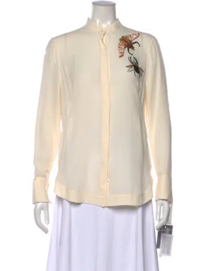 Pre-owned Alexander Mcqueen 2016 Silk Blouse W/ Tags In Neutral