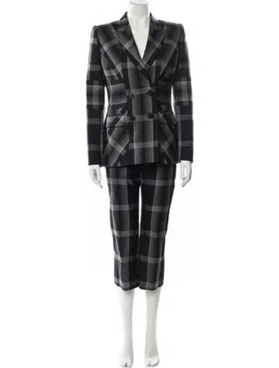 Pre-owned Alexander Mcqueen 2016 Silk Pantsuit In Gray