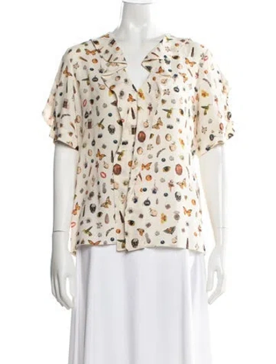 Pre-owned Alexander Mcqueen 2016 Silk Top In Multi