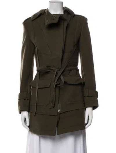 Pre-owned Alexander Mcqueen 2016 Virgin Wool Coat In Green