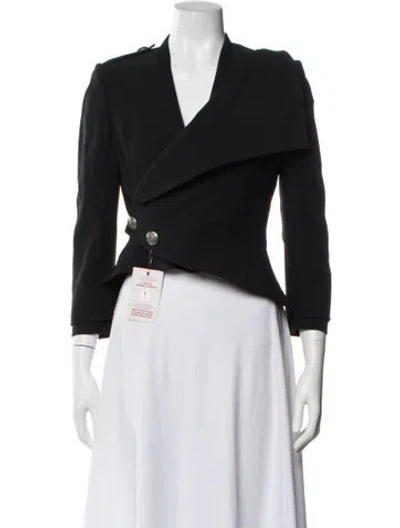 Pre-owned Alexander Mcqueen 2016 Virgin Wool Evening Jacket In Black