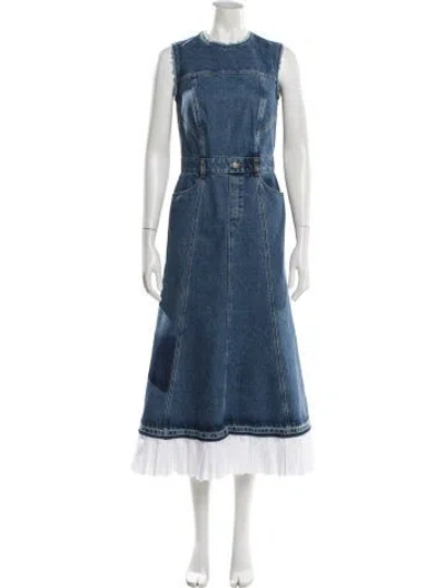 Pre-owned Alexander Mcqueen 2017 Long Dress In Blue