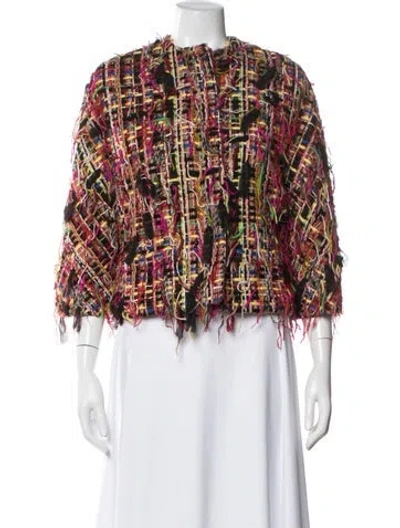 Pre-owned Alexander Mcqueen 2017 Plaid Print Evening Jacket In Pink