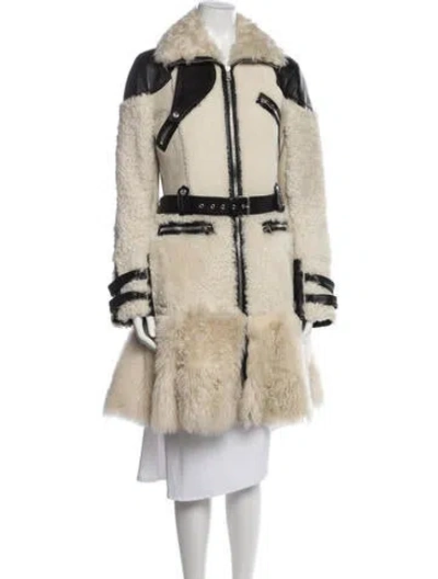 Pre-owned Alexander Mcqueen 2017 Shearling Coat In Black/neutrals
