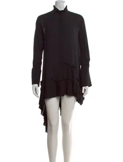 Pre-owned Alexander Mcqueen 2017 Silk Blouse In Black