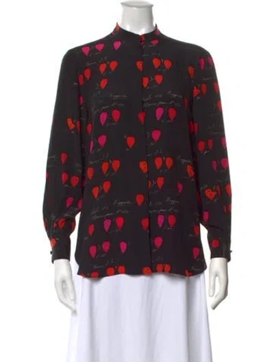 Pre-owned Alexander Mcqueen 2017 Silk Blouse In Black