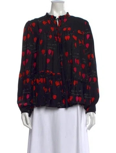 Pre-owned Alexander Mcqueen 2017 Silk Blouse In Red