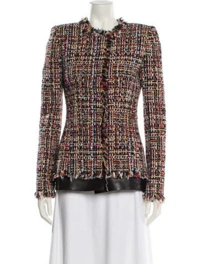 Pre-owned Alexander Mcqueen 2017 Tweed Pattern Jacket In Black