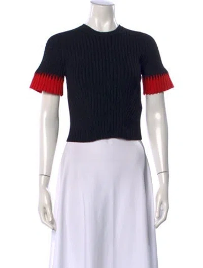 Pre-owned Alexander Mcqueen 2018 Crew Neck Sweater In Black/red