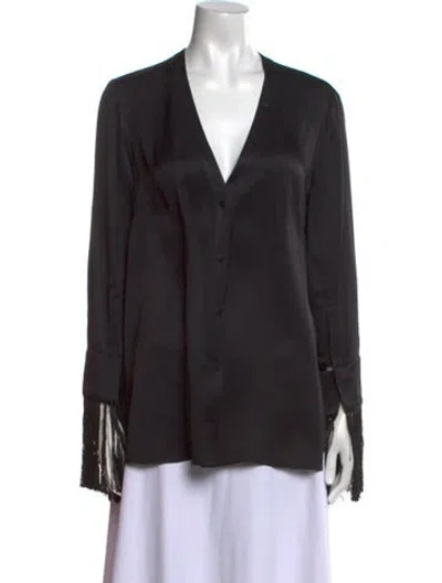 Pre-owned Alexander Mcqueen 2018 Silk Blouse In Black