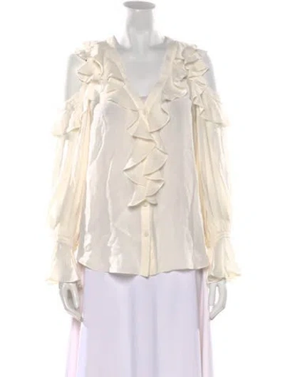 Pre-owned Alexander Mcqueen 2018 Silk Blouse W/ Tags In Neutral