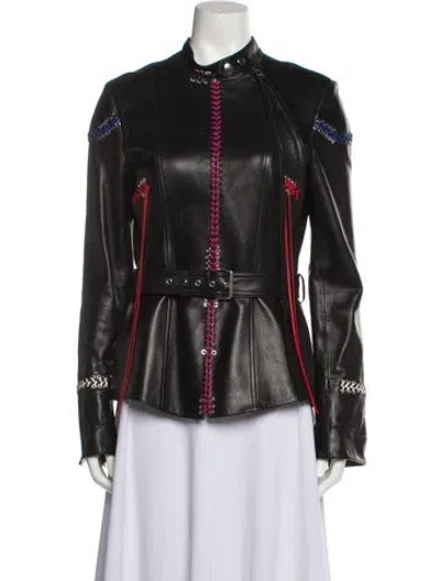 Pre-owned Alexander Mcqueen 2019 Lamb Leather Jacket In Black