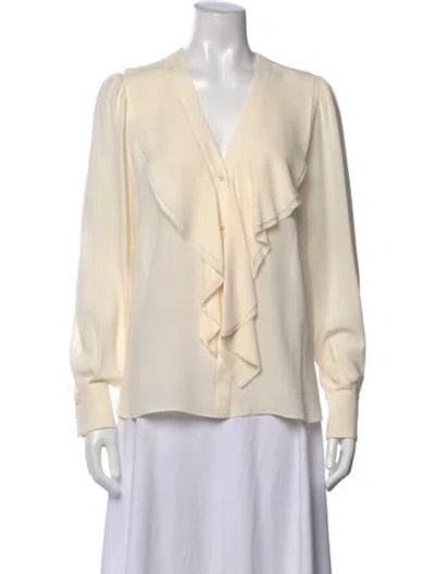 Pre-owned Alexander Mcqueen 2019 Silk Blouse In Neutral