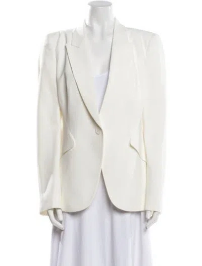 Pre-owned Alexander Mcqueen 2019 Wool Blazer In White