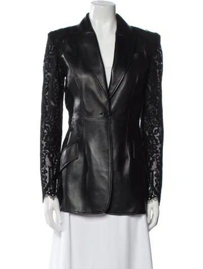 Pre-owned Alexander Mcqueen 2020 Leather Blazer In Black