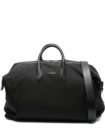 Pre-owned Alexander Mcqueen 2020 Leather Handle Nylon Bag In Black